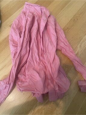 Salmon Pink Men’s Long Sleeve Cuello Frances Superior Standard Small Button Up